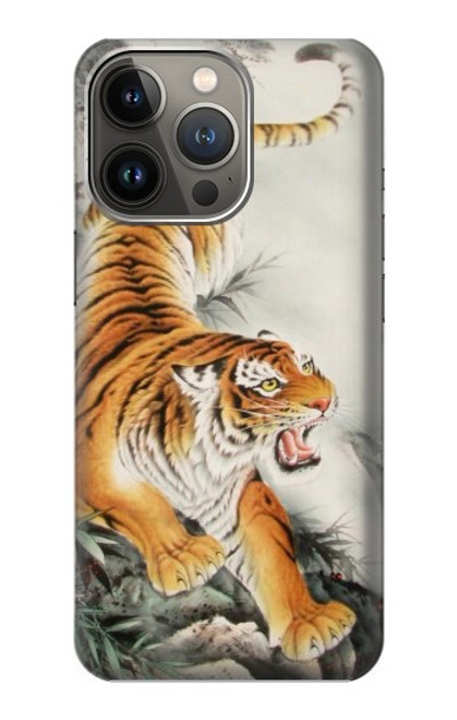 S2751 Chinese Tiger Brush Painting Case For iPhone 14 Pro Max