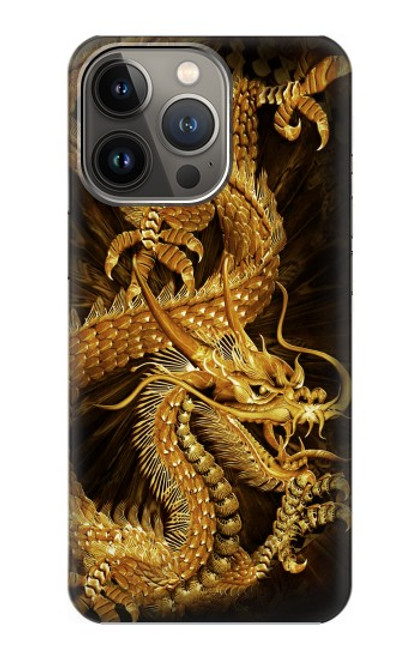 S2804 Chinese Gold Dragon Printed Case For iPhone 14 Pro Max