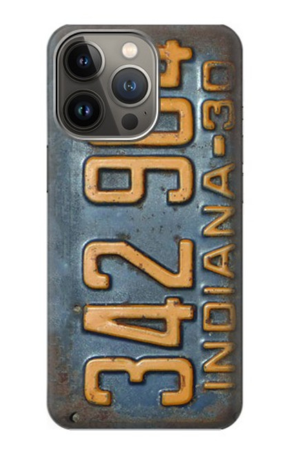 S3750 Vintage Vehicle Registration Plate Case For iPhone 14 Pro Max