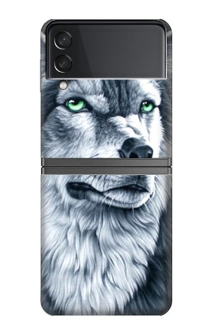 S0123 Grim White Wolf Case For Samsung Galaxy Z Flip 4
