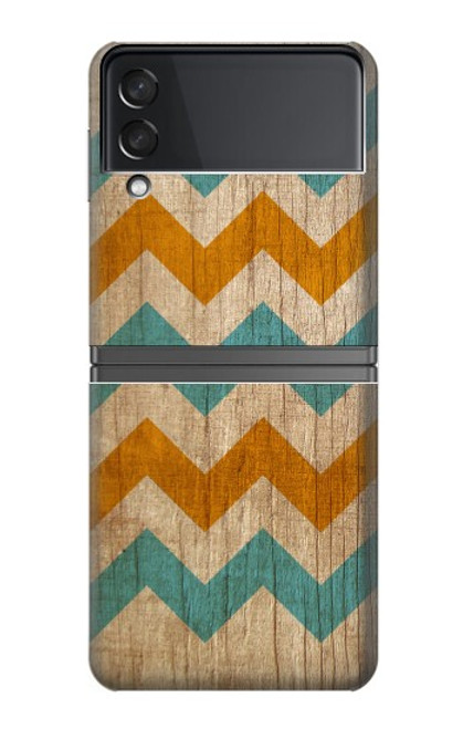 S3033 Vintage Wood Chevron Graphic Printed Case For Samsung Galaxy Z Flip 4