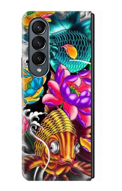 S1630 Fish Japanese Oriental Tattoo Case For Samsung Galaxy Z Fold 4