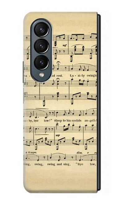 S2504 Vintage Music Sheet Case For Samsung Galaxy Z Fold 4