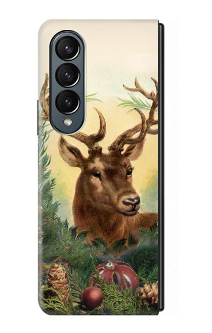 S2841 Vintage Reindeer Christmas Case For Samsung Galaxy Z Fold 4