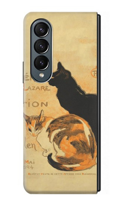 S3229 Vintage Cat Poster Case For Samsung Galaxy Z Fold 4