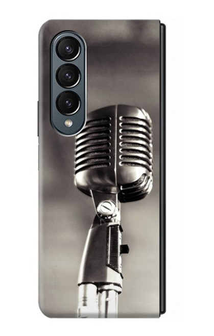 S3495 Vintage Microphone Case For Samsung Galaxy Z Fold 4