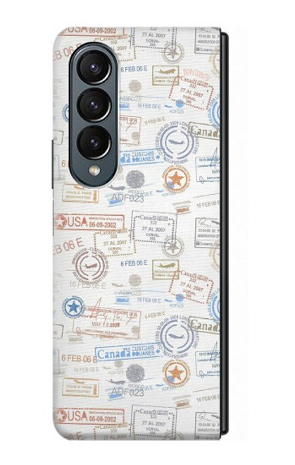S3903 Travel Stamps Case For Samsung Galaxy Z Fold 4