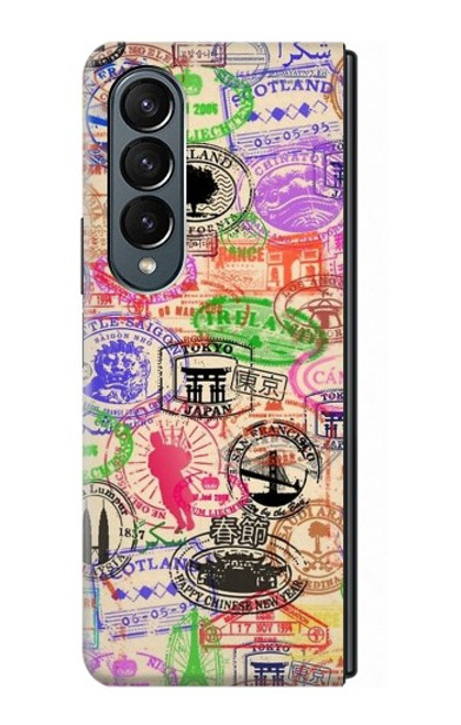 S3904 Travel Stamps Case For Samsung Galaxy Z Fold 4