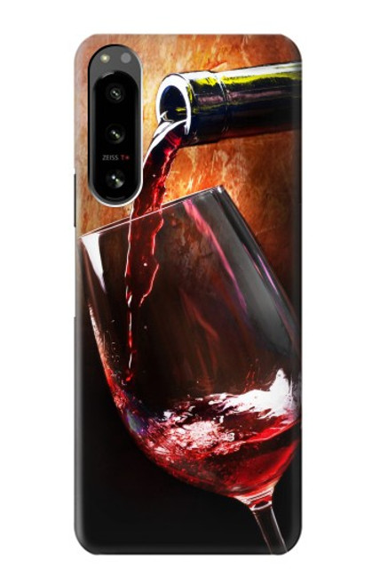 S2396 Red Wine Bottle And Glass Case For Sony Xperia 5 IV