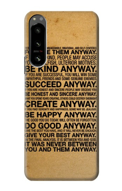 S2513 Mother Teresa Anyway Quotes Case For Sony Xperia 5 IV