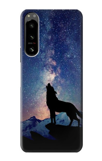 S3555 Wolf Howling Million Star Case For Sony Xperia 5 IV