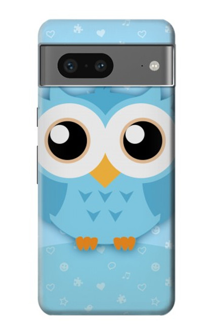S3029 Cute Blue Owl Case For Google Pixel 7