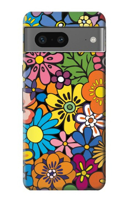 S3281 Colorful Hippie Flowers Pattern Case For Google Pixel 7