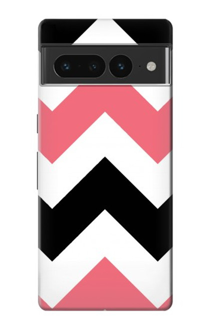 S1849 Pink Black Chevron Zigzag Case For Google Pixel 7 Pro