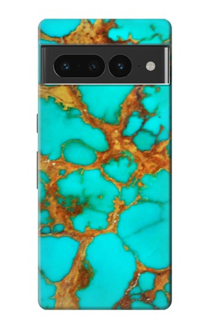 S2688 Aqua Copper Turquoise Gemstone Graphic Case For Google Pixel 7 Pro