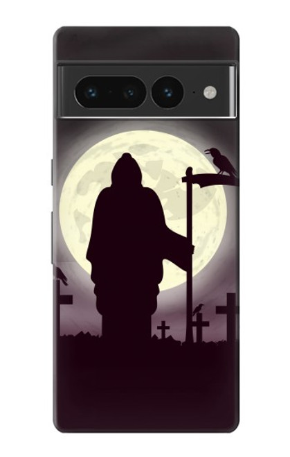 S3262 Grim Reaper Night Moon Cemetery Case For Google Pixel 7 Pro