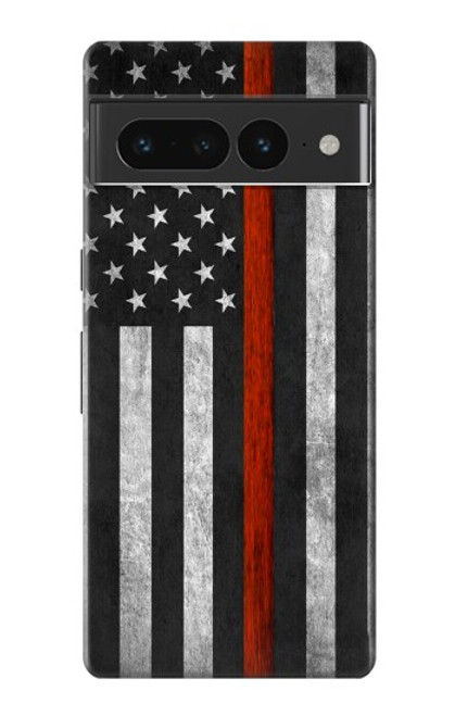 S3472 Firefighter Thin Red Line Flag Case For Google Pixel 7 Pro