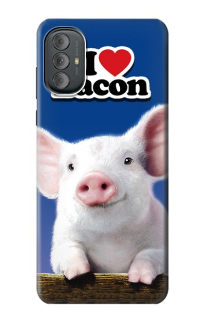 S0608 I Love Bacon Cute Baby Pig Case For Motorola Moto G Power 2022, G Play 2023