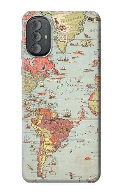 S3418 Vintage World Map Case For Motorola Moto G Power 2022, G Play 2023