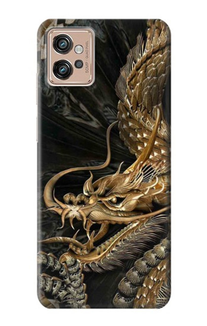 S0426 Gold Dragon Case For Motorola Moto G32