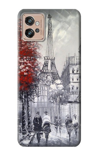 S1295 Eiffel Painting of Paris Case For Motorola Moto G32