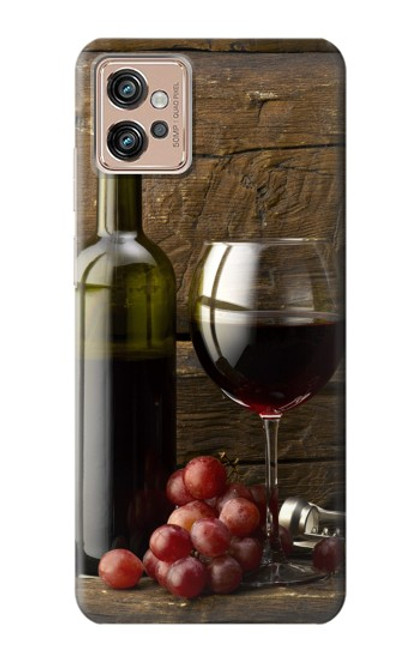S1316 Grapes Bottle and Glass of Red Wine Case For Motorola Moto G32