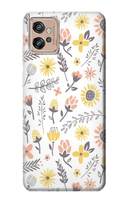S2354 Pastel Flowers Pattern Case For Motorola Moto G32