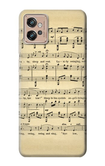 S2504 Vintage Music Sheet Case For Motorola Moto G32