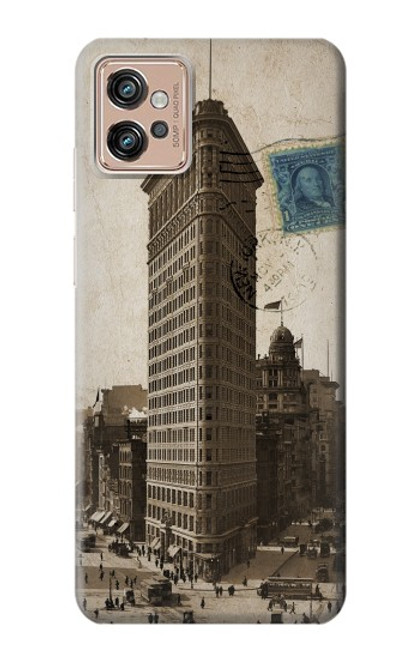 S2832 New York 1903 Flatiron Building Postcard Case For Motorola Moto G32