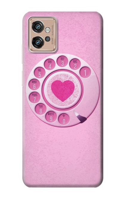 S2847 Pink Retro Rotary Phone Case For Motorola Moto G32
