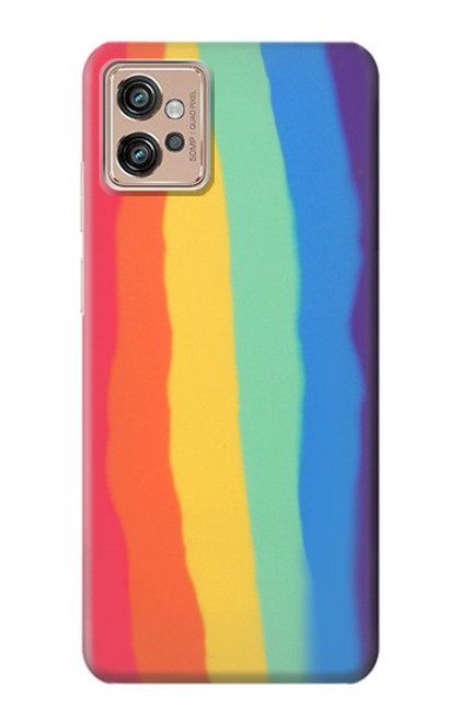 S3799 Cute Vertical Watercolor Rainbow Case For Motorola Moto G32