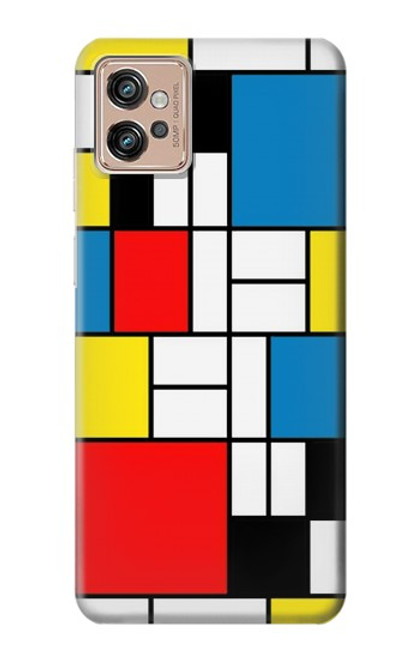 S3814 Piet Mondrian Line Art Composition Case For Motorola Moto G32