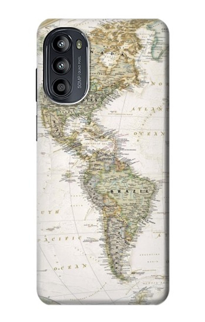 S0604 World Map Case For Motorola Moto G52, G82 5G