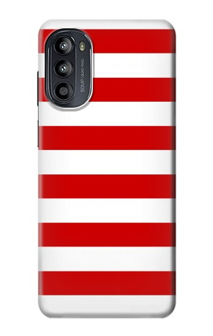 S2364 Red and White Striped Case For Motorola Moto G52, G82 5G