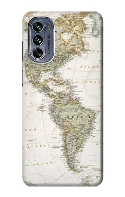 S0604 World Map Case For Motorola Moto G62 5G