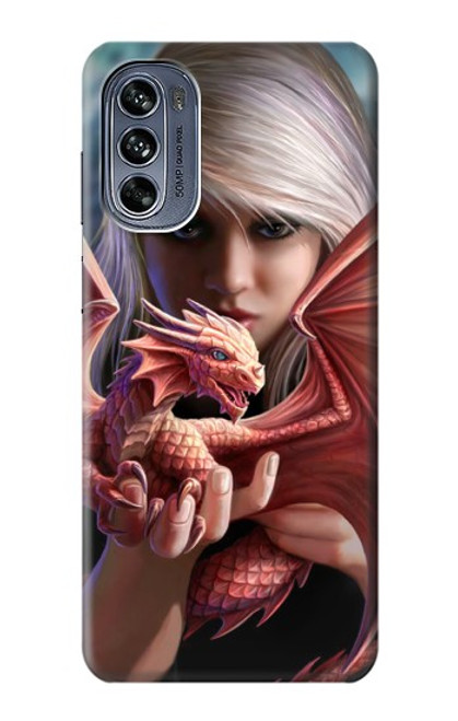 S1237 Baby Red Fire Dragon Case For Motorola Moto G62 5G