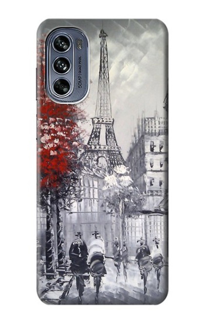 S1295 Eiffel Painting of Paris Case For Motorola Moto G62 5G