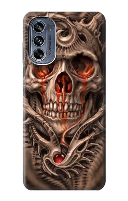 S1675 Skull Blood Tattoo Case For Motorola Moto G62 5G