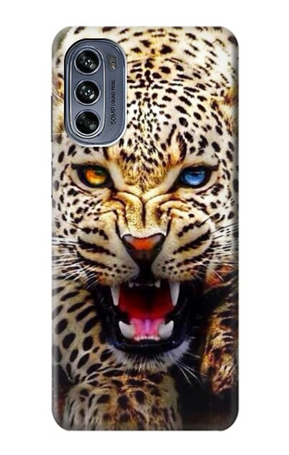 S1932 Blue Eyed Leopard Case For Motorola Moto G62 5G