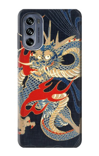 S2073 Japan Dragon Art Case For Motorola Moto G62 5G