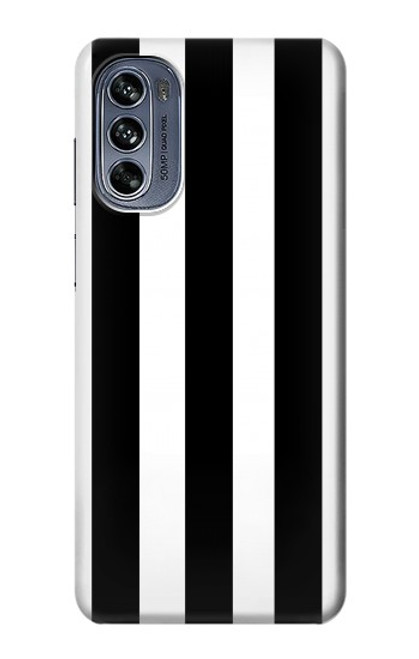 S2297 Black and White Vertical Stripes Case For Motorola Moto G62 5G