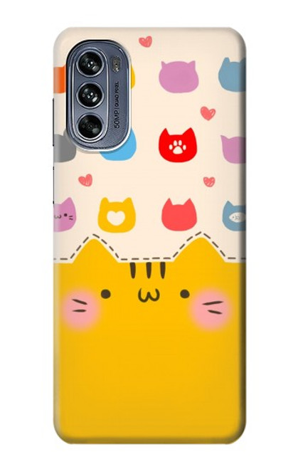 S2442 Cute Cat Cartoon Funny Case For Motorola Moto G62 5G