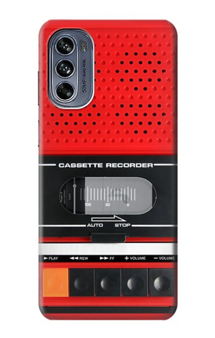 S3204 Red Cassette Recorder Graphic Case For Motorola Moto G62 5G