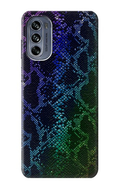 S3366 Rainbow Python Skin Graphic Print Case For Motorola Moto G62 5G