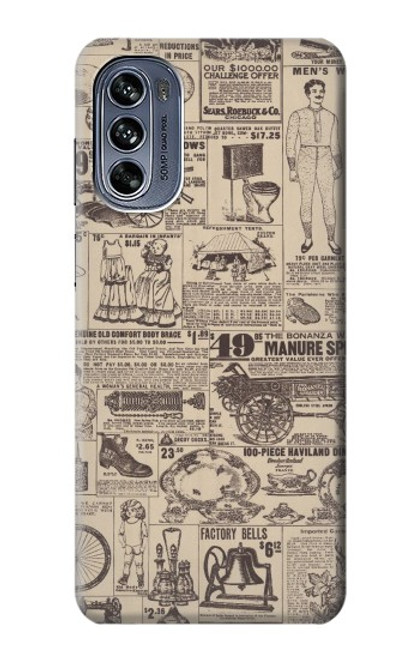 S3819 Retro Vintage Paper Case For Motorola Moto G62 5G