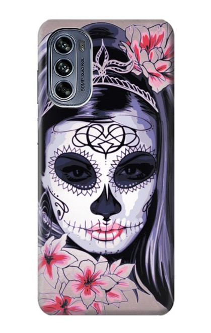 S3821 Sugar Skull Steam Punk Girl Gothic Case For Motorola Moto G62 5G