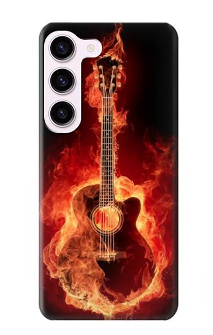 S0415 Fire Guitar Burn Case For Samsung Galaxy S23