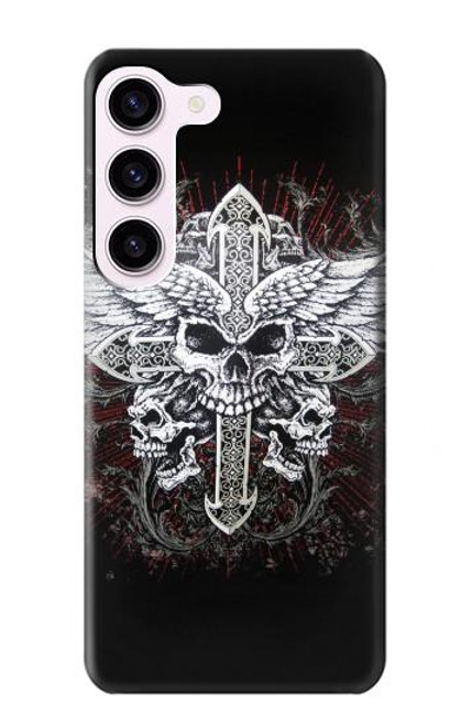 S1434 Skull Wing Tattoo Biker Case For Samsung Galaxy S23