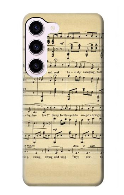 S2504 Vintage Music Sheet Case For Samsung Galaxy S23