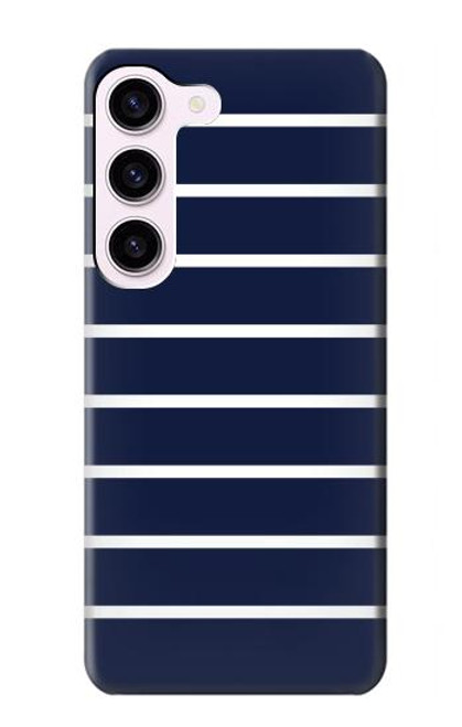 S2767 Navy White Striped Case For Samsung Galaxy S23